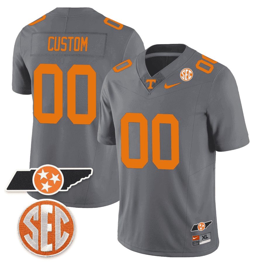Men Tennessee Volunteers Grey 2024 Nike Checkerboard & Alternate Custom NCAA Jersey->customized nfl jersey->Custom Jersey